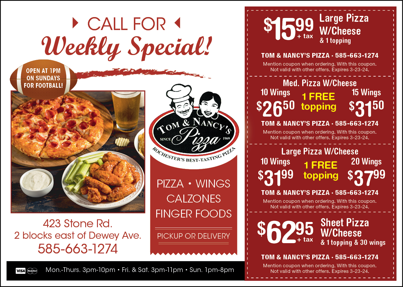 Nancy's on sale pizza menu