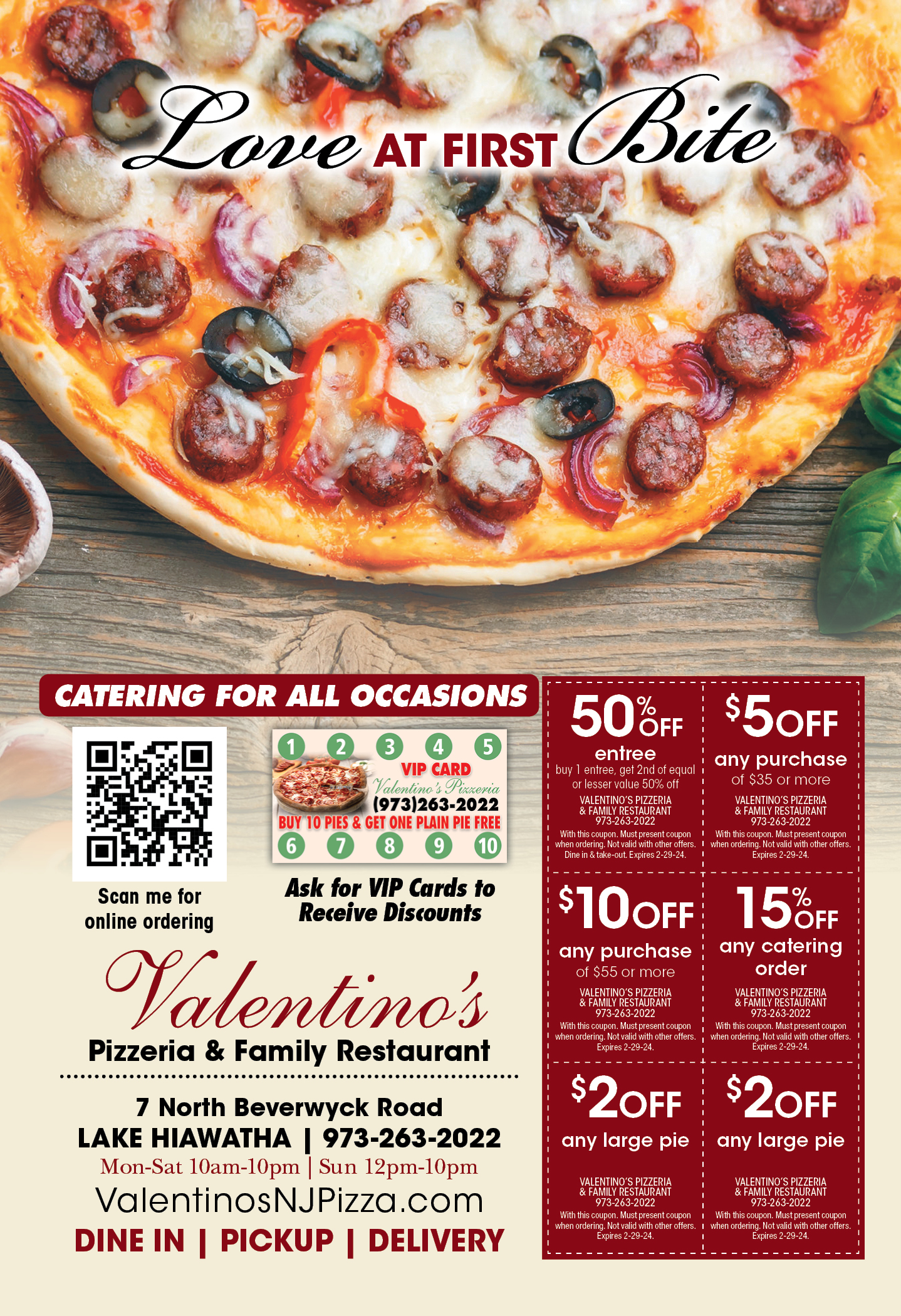 Valentino's pizza outlet coupons