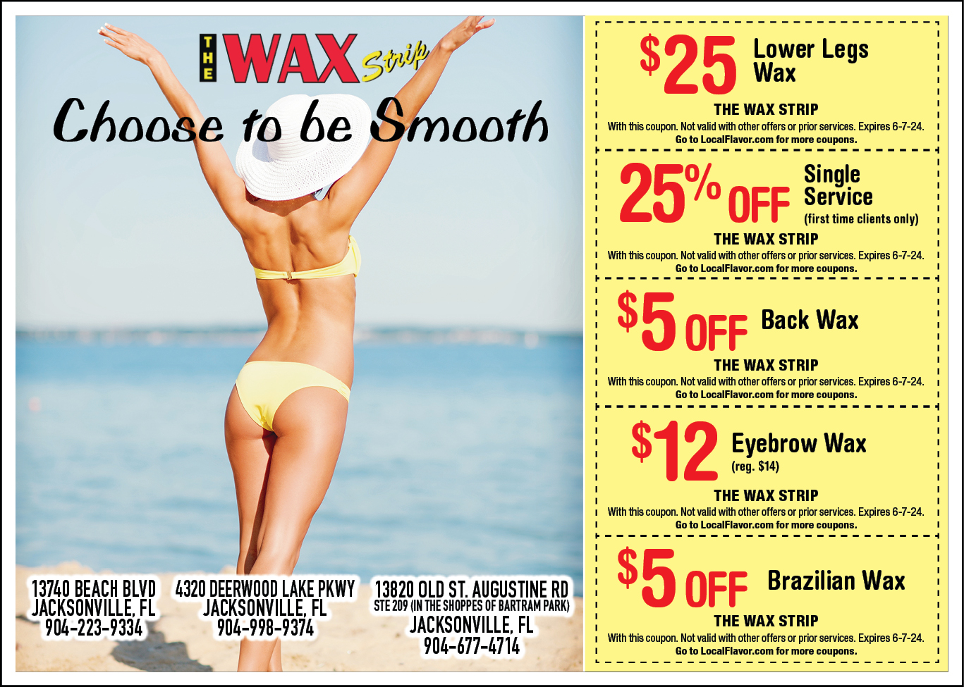 5 off Brazilian wax. at The Wax Strip Inc Jacksonville FL